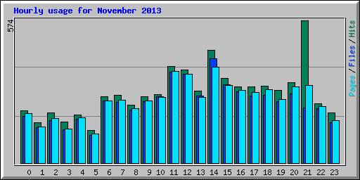 Hourly usage for November 2013
